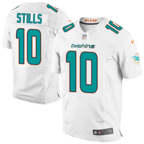 Men's Elite Kenny Stills Nike Jersey White Road - #10 NFL Miami Dolphins